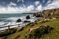 Dramatic rocky coastline in Cornwall, England Royalty Free Stock Photo