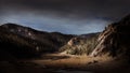 Dramatic Rocky Mountain Landscape at Sunset