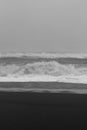 Dramatic rough ocean monochrome landscape photo