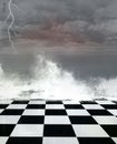 Dramatic rough sea scenery under the storm Royalty Free Stock Photo