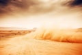 Dramatic sand storm in desert. Abstract background. Ai generative Royalty Free Stock Photo