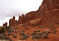 Dramatic Sandstone Wall in Arches National Park
