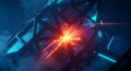Neon prism explosion bursts with fiery orange energy Royalty Free Stock Photo