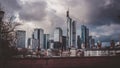 Dramatic scenery of cityscapes in Frankfurt, Germany