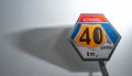 Dramatic School Zone 40 kmh Speed Limit Sign Royalty Free Stock Photo
