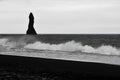 Dramatic Sea Stack on Stormy Night in Iceland