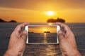 Dramatic sea and transport boat Royalty Free Stock Photo