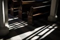 dramatic shadows cast by a pulpits architecture