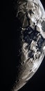 Dramatic Shadows: Stunning 8k Moon Image With Ice And Liquid Metal Aesthetics