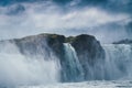 Godafoss waterfall in Iceland with cloudy sky Royalty Free Stock Photo