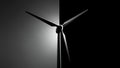 Dramatic Silhouette of a Wind Turbine Against a Split Background Royalty Free Stock Photo