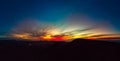 Dramatic skies just after sunset over Lajares in this stunning aerial panoramic image Fuerteventura Royalty Free Stock Photo