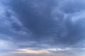 Dramatic sky. Background of dark blue clouds before thunderstorm. Royalty Free Stock Photo