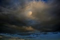 Dramatic Sky Background. Stormy Clouds in Dark Sky. Moody Cloudscape