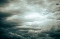 Dramatic Sky Background. Stormy Clouds in Dark Sky. Moody Cloudscape