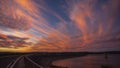 Dramatic sky with beautiful red clouds at sunset