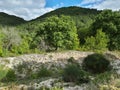 Dramatic sky behind a mountain landscape, big grey clouds Royalty Free Stock Photo