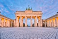 Dramatic sky with Brandenburg gate in Berlin city, Germany Royalty Free Stock Photo