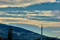 Dramatic sky in Bursa with ulu mountain uludag