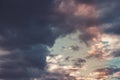 Dramatic sky cloud for background, dark stormy,  climate black Royalty Free Stock Photo