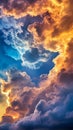 Dramatic sky with colorful clouds at sunset Royalty Free Stock Photo