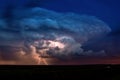 Dramatic sky with thunderstorm and lightning bolts Royalty Free Stock Photo