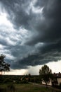 Dramatic dark sky and clouds before a thunderstorm Royalty Free Stock Photo