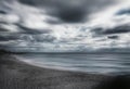 Dramatic sky in the European Beach Royalty Free Stock Photo