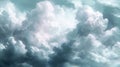 A dramatic sky filled with dense, textured clouds in varying shades of gray and white Royalty Free Stock Photo
