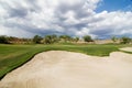 Dramatic sky on Golf Course Green Royalty Free Stock Photo