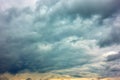 Dramatic sky with gray heavy clouds Royalty Free Stock Photo