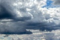 Dramatic sky with gray white blue clouds. Overcast and cloudy to rain Royalty Free Stock Photo
