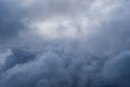 Dramatic sky with grey clouds over the city before the storm. Royalty Free Stock Photo