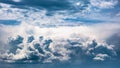 Dramatic sky, light from heaven. Cumulus stormy clouds in summer Royalty Free Stock Photo