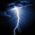 Dramatic sky with lightnings in stormy night over city downtown. Generative ai Royalty Free Stock Photo