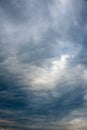 Natural sky composition. Dark ominous colorful storm rain clouds. Dramatic sky. Overcast stormy cloudscape. Thunderstorm Royalty Free Stock Photo