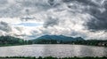 Dramatic sky and nature at lake junaluska north carolina near maggie valley Royalty Free Stock Photo