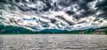 Dramatic sky and nature at lake junaluska north carolina near maggie valley Royalty Free Stock Photo