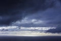 Dramatic sky over Atlantic Ocean coast near Sao Miguel Island, Azores, Portugal Royalty Free Stock Photo