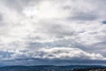 Dramatic Sky Over City Hills Clear Clouds Dark Stormy Sun Bright