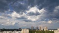 Dramatic sky over city of Odessa Ukraine