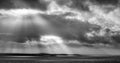 Dramatic sky over coastline, Cornwall Royalty Free Stock Photo