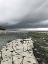 Dramatic Sky Over Kilve Beach And The Bristol Channel, Somerset, England, UK Royalty Free Stock Photo