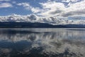 Dramatic sky over Lake Constance and interesting reflection