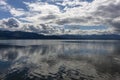 Dramatic sky over Lake Constance and interesting reflection