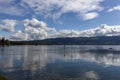 Dramatic sky over Lake Constance and interesting reflection