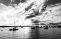 Dramatic sky over Miami Beach seafront Royalty Free Stock Photo