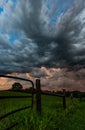 Dramatic sky over a pasture Royalty Free Stock Photo