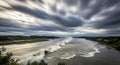 Dramatic Sky Over the Petitcodiac River Tidal Bore Royalty Free Stock Photo
