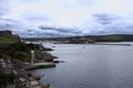 Dramatic sky over Plymouth Hoe, England Royalty Free Stock Photo